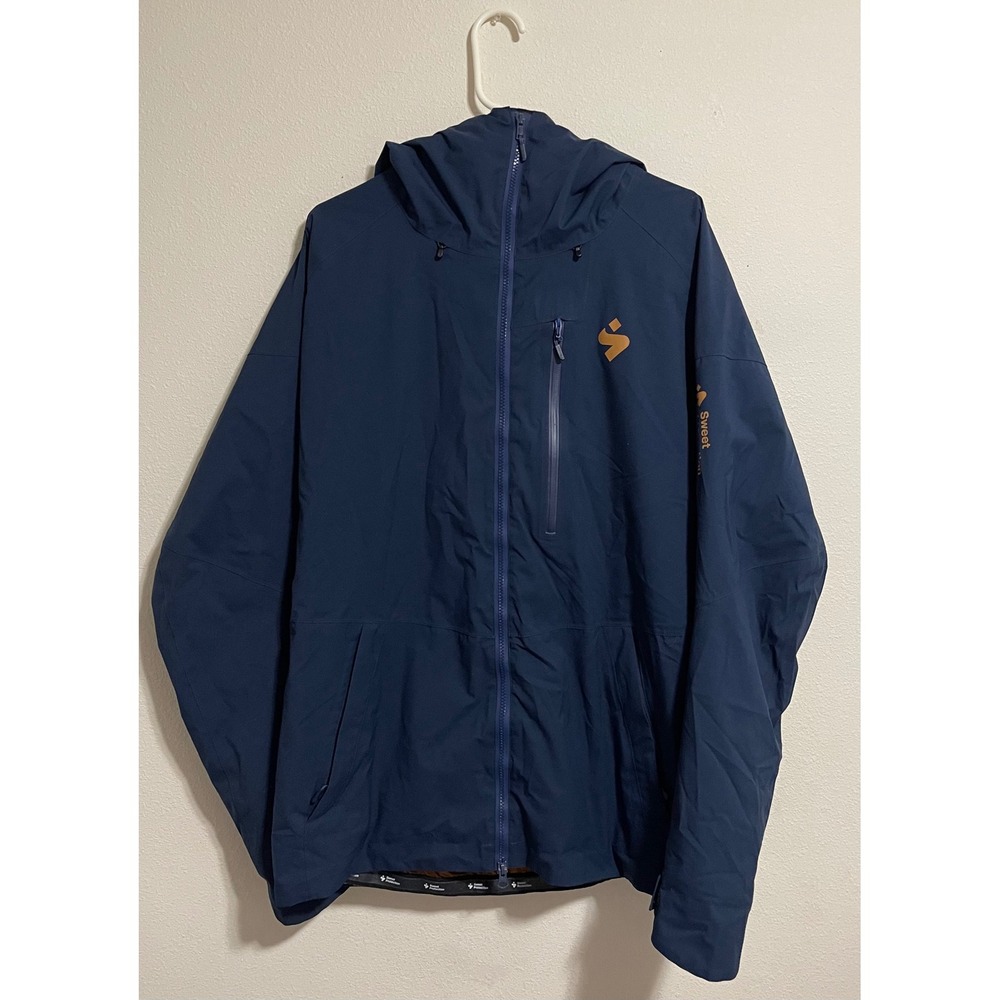 Sweet Protection Men Large Navy Blue Technical Ski Snowboard Shell Jacket Hooded